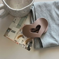 Pinza per capelli a cuore opaca marrone rosa per un'acconciatura elegante e sobria - Cachi Scuro (10.5cm)