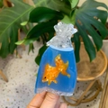 Creative goldfish in a water bag hair claw clip made of translucent blue acetate - Blue Bag Goldfish Style