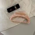 Large pink marble acetate hair claw clip with elegant semi-circle design for women - Acetate Sheet / Water Pink