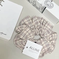 Elegante elastico per capelli a quadri color albicocca con stile vintage raffinato - Stile Preppy Nuvola a Quadri