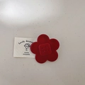 Pince à cheveux fleur rouge avec lettres wer et étiquette de design fait main - Fleur Rouge - Petit