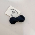 Barrette nœud noir élégante avec finition brillante et logo wer wer gaufré en relief - Nœud Noir - Petit