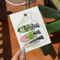 Set of 3 sweet fruit hair clips featuring green apple patterns and pink rhinestones - Apple Pink Green Gingham Clip