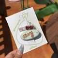 Set of two Korean style cherry fruit hair clips with green plaid fabric and clear base - Cherry Green Gingham Oval Clip