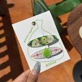 Green apple hair clip set with acrylic checkered pattern and mini rhinestone details - Apple Pink Green Gingham Oval Clip
