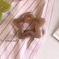 Pinces à cheveux en forme d'étoile en résine moka et verte sur un tissu rose - Brun Transparent - Pince Étoile Ajourée (environ 7,5cm)