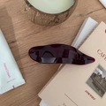 Deep burgundy 11.5cm wave-shaped hair claw clip on elegant wooden table with home decor - 11.5CM / Cherry Red