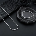 Zilveren ketting en armband set met vierkante kralen en geometrisch facetontwerp - Zilveren geometrische kralenset (Combo 2)