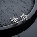 Orecchini a perno a stella in argento a doppio strato in stile punk per uomo e donna - Stile Stella Vintage (X929-A)