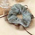Einzigartiges blaues Chiffon-Haargummi mit Organza-Schichten und braunem Band - Frisch Und Süß Druck