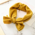 Fascia per neonati in maglia a coste giallo zenzero con grande fiocco decorativo - Giallo
