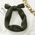 Fascia elastica in maglia verde scuro con fiocco per neonati e bambine - Verde Scuro