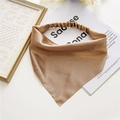 Golden brown silk satin triangle headband with elastic band for women hair accessory - Satin Coffee Headscarf