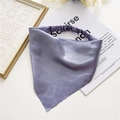 Elegant purple satin triangle headband with elastic band and smooth silk texture - Satin Dark Gray Headscarf