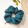 Elastico per capelli con motivo a quadri blu e verdi in stile vintage retrò - Quadri Blu Lago