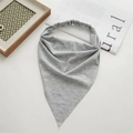 Elastic grey knitted headband wrap with soft cotton texture and adjustable elastic band - Cotton Headscarf Gray