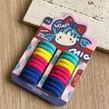 Set of 20 durable colorful elastic hair bands for kids in pink card packaging - Korean Dopamine Style (20 Count)