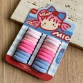 Pink and blue high-elasticity hair tie set for kids on card packaging with cartoon character - Girl Pink Blue (20 Count)