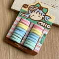 Macaron color high elastic towel hair bands set on a cartoon girl patterned card - Sweet Macaron (20 Count)