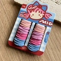 Kinder Haargummi Set mit rosa, lila und blauen Haarbändern auf Cartoon-Displaykarte - Mädchen Rosa Blau (56 Stück)