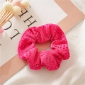 Elegante elastico per capelli in pizzo rosa acceso con trama a maglia traforata - Rosa Rosso Traforato