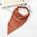 Elastic floral headscarf in orange retro print with delicate small flower pattern - Floral Orange Red