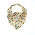 Bandana per capelli triangolare con stampa floreale giallo-verde e fascia elastica - Giallo