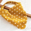 Détail du tissu gaufré à pois blancs sur le foulard floral jaune de haute qualité - Bandana Jaune à Pois