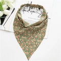 Fascia a triangolo elastica con motivo a fiori di rose verdi per capelli - Bandana Rosa Verde