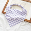 Fascia per capelli elastica a quadretti viola e bianchi con design a triangolo - Fazzoletto a Quadri Viola