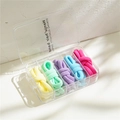 5-piece set of colorful high elasticity hair bands in a clear acrylic storage box - Light Multicolor