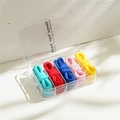 Close-up of 22PCS colorful high elastic hair ties set in a transparent divider box - Deep Multicolor
