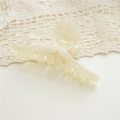 Pinza per capelli minimalista bianco crema perlato in acetato per donna da 11 cm - Bianco