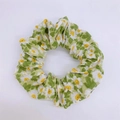 Groene haarwokkels met madeliefjespatroon en elastische band voor dames haaraccessoires - Haarelastiek / Groen