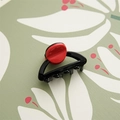 Mini-Vintage-Haarklammer in glänzendem Schwarz und Rot für stilvolles Haarstyling - Schwarz Haarklammer