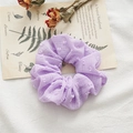 Pastel purple seersucker scrunchie with dot texture on elegant vintage background - Swiss Dot Purple