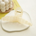 Grande molletta per capelli in acrilico crema per capelli folti su vassoio in ceramica - Bianco Crema