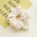 Elastico per capelli beige in tessuto floreale con motivi a stelle marroni - Giallo Beige Con Fantasia Floreale Marrone (B8)