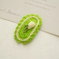 Fermaglio per capelli BB lavorato a maglia verde mela con tulipano bianco all'uncinetto - Tulipano Verde