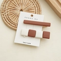 Braunes Mocha-Haarklammer-Set matt mit cremefarbenen Quadraten auf eleganter Karte - Quadrat Warm Kaffee