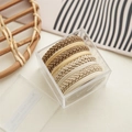 8-teiliges Haargummi-Set in Erdtönen in transparenter Box mit beigen und braunen Farben - Khaki
