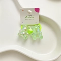 Fluorescent green jelly bear hair tie for girls with iridescent resin charms and elastic band - Fluorescent Bear