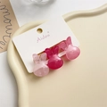 Dreiteiliges Set rosa Mini-Haarklammern in Hasenform für Mädchen auf Displaykarte - Rosa Serie