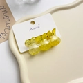 Drei gelbe Hasen-Haarklammern für Mädchen mit niedlichem transparentem Harz-Finish für Kinder - Gelbe Serie