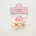 Set di fermagli per capelli a fiori rosa e crema in confezione di vendita al dettaglio - Fiore Bianco Latte