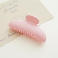 Elegant large light pink shark hair claw clip for thick hair in polished finish - Light Pink