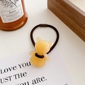 Sweet yellow jelly bear hair tie with durable dark elastic band for girls' hairstyles - Yellow Bear