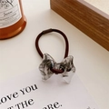 Sweet jelly color bow hair tie with smoke ink effect for women hair accessories - Transparent Bow