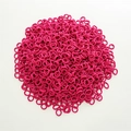 Set sfuso di mini elastici per capelli fucsia ad alta elasticità senza cuciture per bambine - Rosa Rosso