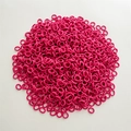 Set sfuso di mini elastici per capelli color rosa intenso in fibra elasticizzata - Rosso Rosa Scuro